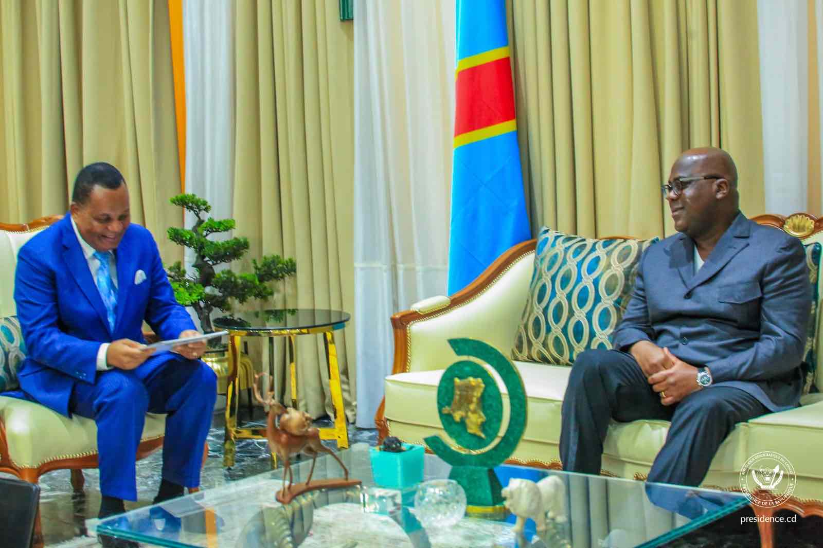 Le Président Félix Tshisekedi félicité par son homologue Denis Sassou-Nguesso
